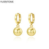 Silver Needle Minimalist 10mm Round Ball Pendant Earrings for Women Hoop Earrings Party Jewelry Gifts - Image 7