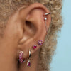Gold Silver Color Teardrop Slim Zircon Drop Earrings For Women Hoop Colorful Earring Party Jewelry - Image 6