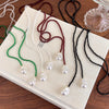 Unique French Vintage Black Pearl Crystal Necklace Y Shape Long Layered Choker Women Jewelry Multi Way Wear - Image 1