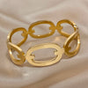 Circular Link Cuff Bracelet with Gold-Tone Finish - Image 5