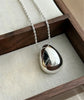Modern Jewelry Simple Delicate Design Smooth Metal Teardrop Pendant Necklace For Women Female Party Gift - Image 7