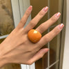 Hand Ornaments Exaggerated Acrylic Ring Classic Geometric Ring Candy Color Resin Big Dome Plain Ring Women - Image 2