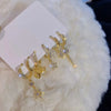 6Pcs/Set Gold Color Geometric Pendant Hoop Earrings for Women Crystal Star Heart Bow Drop Earring Cartilage Piercing Jewelry - Image 4