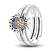 Clover Adjustable Ring Silver Rotating Cherry Blossom Flower Open Rings For Women Wedding Jewelry Gift - Image 33