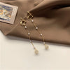 Korean Pearl Chain Tassel Clip on Earrings Fairy Temperament Earrings Simple Zircon Ball Earrings for Non-pierced Women - Image 1