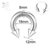 ZS 1PC 2/4/6/8G Spike Horseshoe Nose Ring Stainelss Steel Cone Large Gauge Piercings Internal Threaded Septum Nose Ear Expander - Image 13