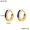 Glamour Jewelry Stainless Steel Dripping Oil Black White Colorful Enamel Hoop Earrings Geometric Enamel Stud Earrings for Women - Image 28