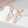 Rose Gold Color Square Long Dangle Earrings for Women Silver Plated Jewelry Daily Wearing - Image 5