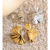 Stainless Steel Metal Flower Stud Earrings for All Occasions Pvd Plated Statement Jewelry - Image 2