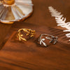 `316L Stainless Steel Olive Branch Open Ring for Women Gold Silver Color Adjustable Leaf Branch Finger Ring Minimalist J - Image 1