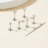 Seven-Piece Stainless Steel Flat-Back Labret Stud Set with 16G 18G or 20G Options - Image 3
