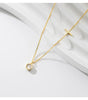 MODIAN 925 Sterling Silver Simple Round Zircon Pendants Trendy Gold Color Cross Link Chain Necklace For Women Fine Jewelry Gift