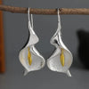 Blooming Flower Hook Earrings Simple Accessories Gold Silver Color Plant Dangle Earrings for Women Jewelry - Image 1