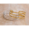 Stainless Steel Layered Hollow Cuff Open Minimalist Bracelet Bangle Statement Attractive Wrist Jewelry - Image 2