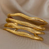 Irregular Textured Multilayer Open Bracelets for Women Men Hammered Chunky Gold Plated Stainless Steel Cuff Bangle Charm Jewelry - Image 5