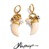 Horn Handmade Hoop Earrings for Women Resin Acrylic Imitation Pearl Drop Stainless Steel Charm Jewelry Recommend - Image 1
