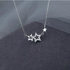 Silver Inlaid Zircon Star Necklaces for Women Sweet and Cute Pendant Choker Creative Silver Color Jewelry Gift - Image 1