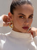 Chamica Stainless Steel Chunky Teardrop Earrings for Women Gold Plated Big Statement Hoops Jewelry - Image 2