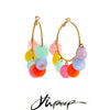 Summer Stainless Steel Colorful Resin Drop Charm Hoop Earrings Candy Color Pvd Plated Stylish Handmade Jewelry - Image 1