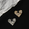 Fanshin Korean Style Heart Brooch Shiny Rectangular Rhinestone Pin Elegant Alloy Hollow Heart Breastpin Men - Image 1