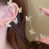 Silver Plated Metal Butterfly Ear Clips Without Piercing For Women Sparkling Zircon Ear Cuff Clip Earrings Wedding Jewelry - Image 2