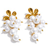 Arrivals Handmade Jewelry Simulated Pearls Round Beads Chain Layered Necklace Earrings Stainless Steel Flower Chic Jewelry - Image 8