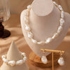 3pcs Set Retro Irregular-shaped Pearl necklace for Women Wedding Bride Party Baroque Pearl Charms Jewelry Set Gifts - Image 2