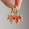 Dainty Rhinestone CZ Dangling Golden Leaf Small Hoop Dangle Earrings for Women Prom Wedding Leaf Jewelry Gift - Image 1