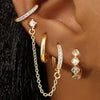 4PC Chain Huggie Earring Set For Women Flower Tragus Hoop Earrings Bulk Cartilage Piercing Helix Jewelry Lobe Earing Lot - Image 23