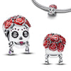 Silver The Twelve Zodiac Signs Cat Flower Earrings Pendant Necklace For Women's Jewelry Birthday Gift - Image 30