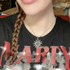 handmade y2k swirl spiral sun pendant stainless steel snake cord chain necklace - Image 2