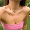 Colorful Seed Bead Woven Flower Choker Necklace - Image 13
