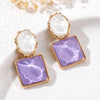 Asymmetric Blue Square Drop Earrings For Women Rhinestone Water Ripple Charms Pendant Earrings Designed Jewelry Gifts - Image 1