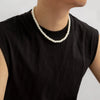 Simple Imitation-Pearl Beaded Short Choker Necklace for Men White Beaded Chains on Neck Accessories Jewelry - Image 7