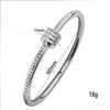 Stainless Steel CZ Bangle Bracelet for Women Silver Plated Clover Open Cuff Bangles No Fade Jewelry - Image 8