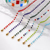 1 Piece Stylish Gold Plated 304 Stainless Steel Glass Beaded Chain Anklet For Women Summer Beach Gift 22cm(8.7") long - Image 4