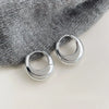 Silver Round Stud Earrings for Women Simple Inlaid Design Hoops Earrings Wedding Party Jewelry Accessories Gifts - Image 11