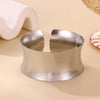 Wide Cuff Bracelet For Women Hammered Silvery Color Embossed Star Open Bangle Accessories Jewelry Party Gifts - Image 5