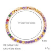 (19 cm 17 cm x 4 mm) Gold Plated Multiple Colors Powder Zirconia Bracelet For Women Jewelry - Image 13
