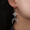 Goth Stainless Steel Earring Triple Rune Moon Phase Pentagram Earrings Woman Men Vintage Jewelry Ear Piercing Witch Knot - Image 5