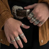12Pcs/set Vintage Y2K Punk Carved Texture Rings for Women Men Hip-hop Stainless Steel Adjustable Open Ring Jewelry Party Gifts - Image 3