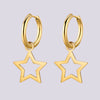 Simple Design Star Drop Earrings for Women Stainless Steel Gold Color Hoop Earrings Minimalist Jewelry Gift - Image 4