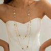 Long Imitation Pearl Chain Necklace Set 2 Pieces - Image 1