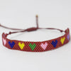 Adjustable Multicolor Heart Bead Bracelet with Woven Pattern - Image 13
