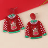 Fun Innovative Christmas Elements Earrings Snowflake Santa Claus Snowman Sweater Design Acrylic Eardrop Christmas Gift - Image 6