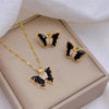 European and American Cute Micro-inlaid Butterfly Necklace Earrings Set Classic Light Transparent Stainless Steel - Image 17