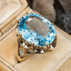 Charming Large Oval Blue Cubic Zirconia Stone Ring Women Golden Color Crystal Zircon Ring Bridal Jewelry - Image 1