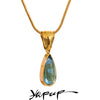 Stylish Green Glass Crystal Water Drop Pendant Necklace for Women 316l Stainless Steel Cast Gold Color Jewelry - Image 1