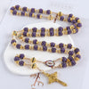 2025New Vintage Catholic 10mm 59 Crystal Rhinestone Beads Cross Necklace - Image 3