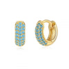 Stainless Steel Hoop Earrings with Multicolor Zircon Details - Image 5